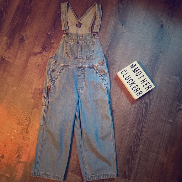 NorthCrest • denim cropped overalls - Picture 2 of 5